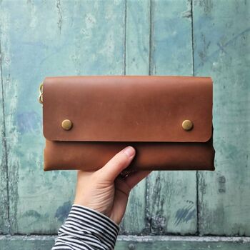 Tan Leather Clutch Bag, 4 of 7