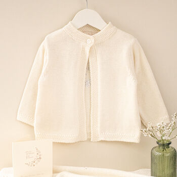 Personalised Cream Blossom Cardigan For Baby Flower Girls, 6 of 12