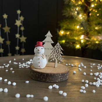 Wooden Mouse, Snowman Or Penguin Decoration, 3 of 4