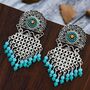 Bohemian Braided Turquoise Indian Boho Earrings, thumbnail 9 of 9