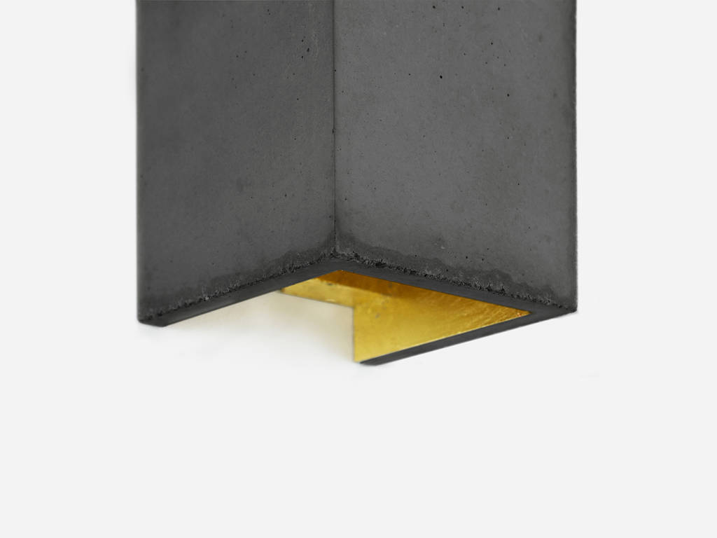 Rectangular Concrete Wall Light Dark Grey By Lime Lace