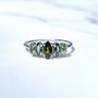 Ombre Green Tourmaline Ring In Sterling Silver, thumbnail 2 of 12