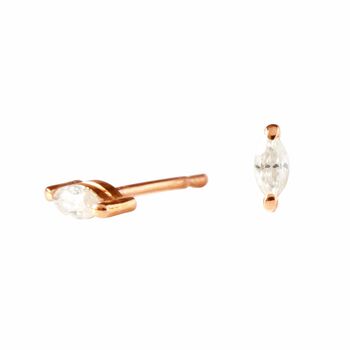 Moissanite Marquise Earrings Silver/Gold Vermeil, 4 of 6