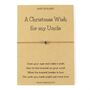 Christmas Wish For My Uncle Charm Bracelet And Card, thumbnail 3 of 4