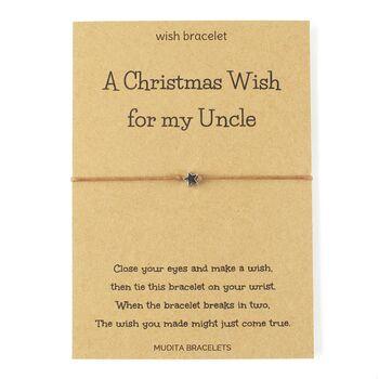 Christmas Wish For My Uncle Charm Bracelet And Card, 3 of 4