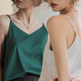 Green Silk Satin Cami Top, thumbnail 1 of 6