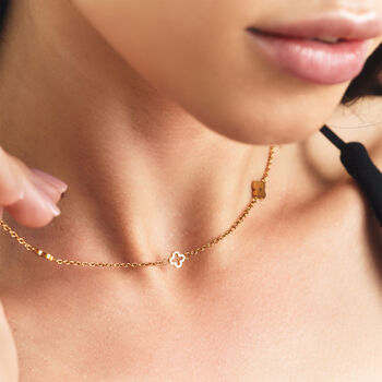 Personalised Gold Clover Necklace – Delicate Charm With Meaningful Elegance, 3 of 8