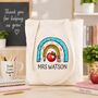 Personalised Thank You Teacher Tote Bag Shopper Gift, thumbnail 1 of 6