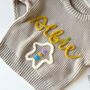 Personalised Kids’ Cotton Jumper With Name And Gingerbread Man Hand Felted, thumbnail 3 of 5