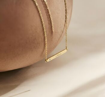 Personalised Gold Plated Sterling Silver Bar Initial Name Necklace, 4 of 4