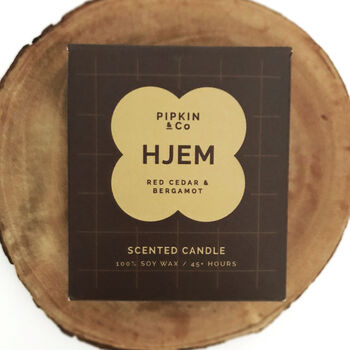 'Hjem' Red Cedar And Bergamot Scented Soy Candle, 8 of 8