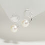 Sterling Silver Dotty Disc Earrings With Freshwater Pearl Jacket, thumbnail 2 of 5