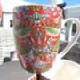 Set Of Six Aspen Mugs In Red Strawberry Thief, thumbnail 10 of 12