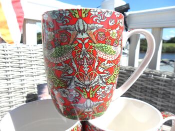 Set Of Six Aspen Mugs In Red Strawberry Thief, 10 of 12