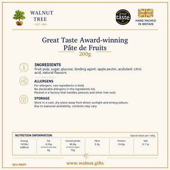 Great Taste Award Winning Pâte De Fruit Fruit Jellies Gift Box – 200g, 5 of 8