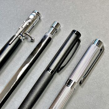 Black And Silver Metal Four Piece Pen Gift Set, 3 of 7