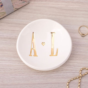 Personalised Wedding Gift Gold Ring Dish, 2 of 4