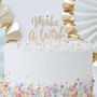Gold Glitter Make A Wish Birthday Party Candle, thumbnail 1 of 4