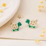 Girls Sterling Silver Turtle Stud Earrings, thumbnail 2 of 6