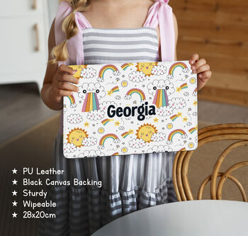 Unicorn Placemat Set For Girls, Kid's Dining Table, 4 of 4