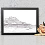 Mont Orgueil Castle Jersey Drawing Print, thumbnail 4 of 10