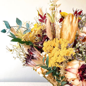 Protea Achillea Dried And Preserved Flower Bouquet, 3 of 6
