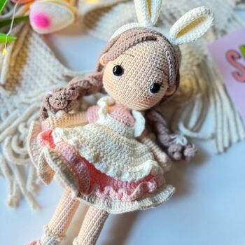 Organic Handmade Crochet Doll With Removable Clothes, 12 of 12