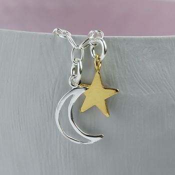 Sterling Silver Moon And Star Bracelet, 6 of 8