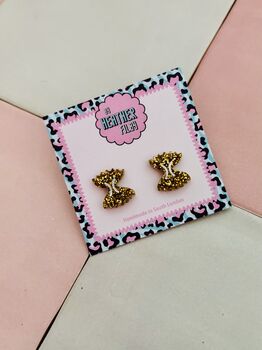 Farfalle Pasta Glitter Resin Studs / Pasta Lover Gift / Novelty Food Jewellery / Fun Accessories, 5 of 5