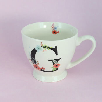 G Decor Floral Alphabet Ceramic Tea Coffee Xl Mug Cup, 11 of 12