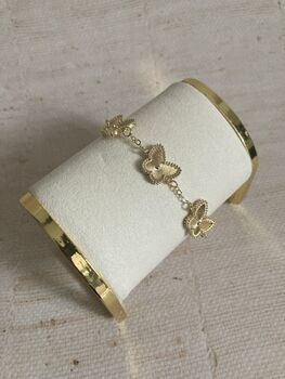 Gold Double Sided Butterfly Charm Bracelet, 5 of 6