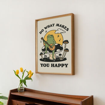 'Do What Makes You Happy' Banjo Frog Print, 3 of 7