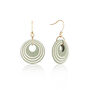 Green And Cream Stripey Circular Earrings, thumbnail 1 of 6
