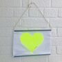 Recycled Cotton Neon Heart Wall Hanging, thumbnail 4 of 4