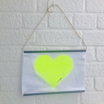 Recycled Cotton Neon Heart Wall Hanging, 4 of 4