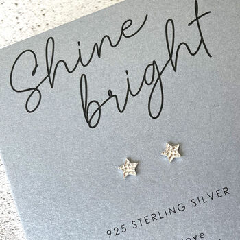 Shine Bright Star Sterling Silver Earrings, 2 of 6