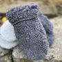 Ladies Natural Wool Fleece Mittens, thumbnail 3 of 5