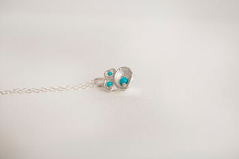 Recycled Silver Turquoise Necklace December Birthstone, 4 of 8