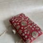 Red Handcrafted Raw Silk Clutch Bag, thumbnail 8 of 10