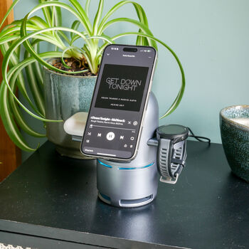 Twist And Play Wireless Charger And Bluetooth Speaker, 4 of 7