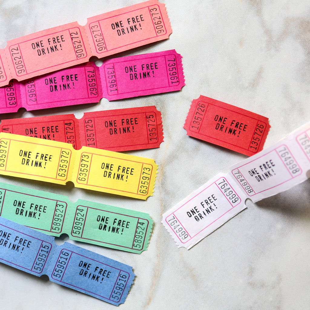Carnival Tickets Hand Printed Or Plain, 1 of 4