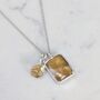 The Duo Citrine Necklace, Sterling Silver, thumbnail 2 of 12