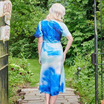 Liana Dress In Blue Ocean Print, 3 of 4