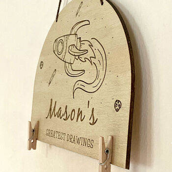 Personalised Artwork Hanger Kids Drawing Holder, 7 of 8
