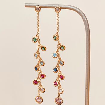 Celeste Multi Drop Crystal Earrings, 5 of 6