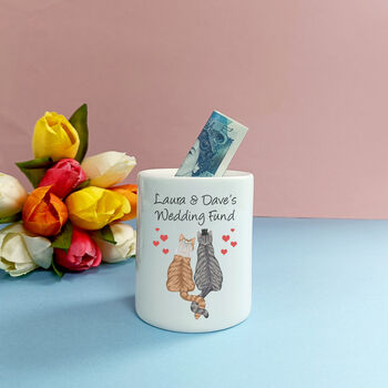Personalised Cat Wedding Fund Money Box, 3 of 6