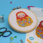 Doll Mini Cross Stitch Craft Kit, thumbnail 1 of 2