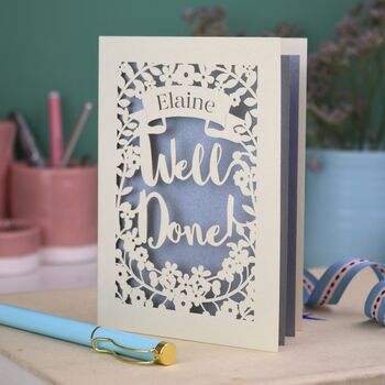 Personalised 'Well Done' Papercut Card, 5 of 6