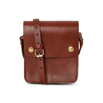 Small Leather Crossbody Messenger Bag, 6 of 11