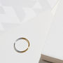 9ct Yellow Gold And Silver Skinny Round Stacking Ring, thumbnail 1 of 5